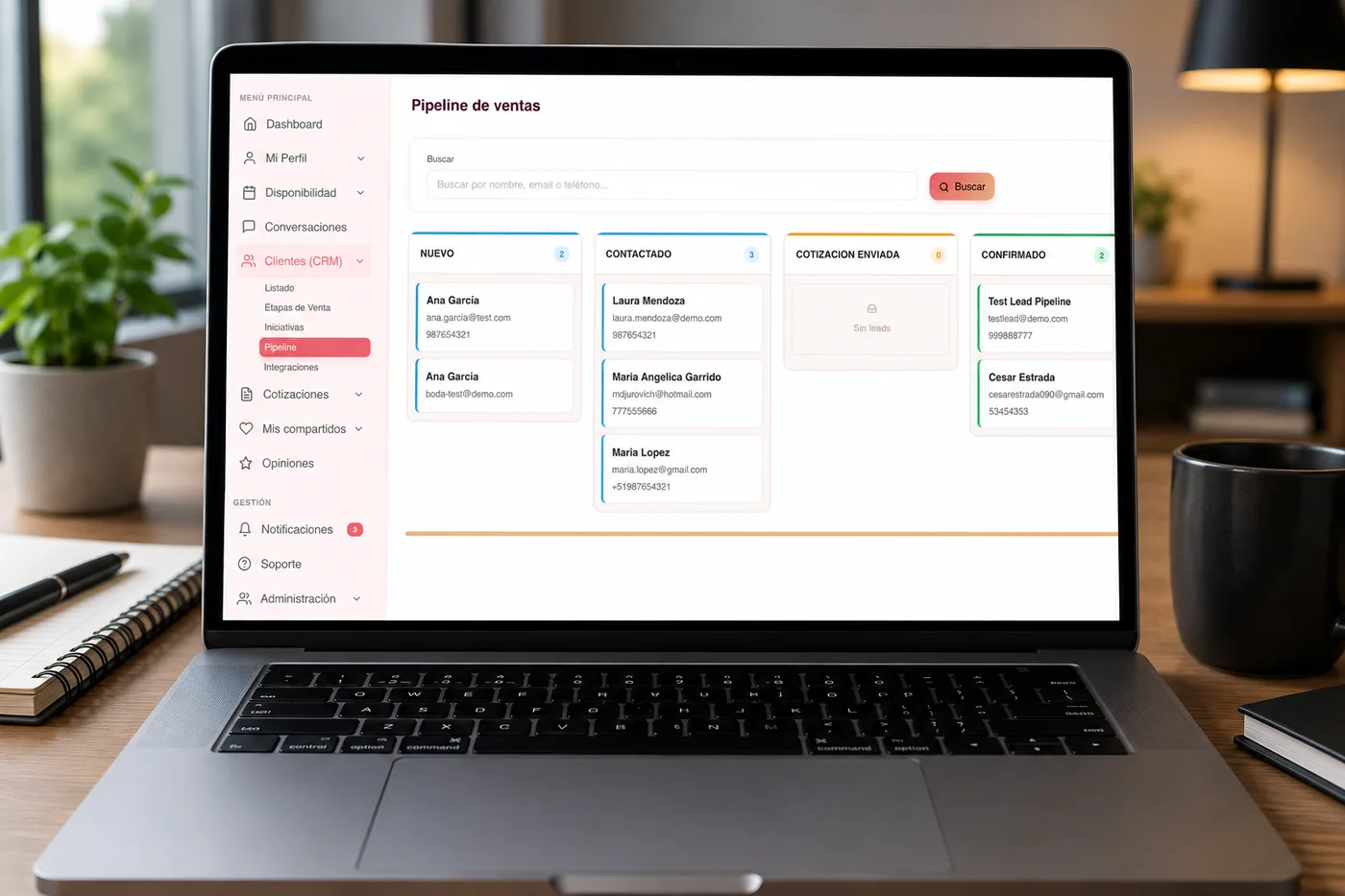 Pipeline de ventas — Bodas Planner